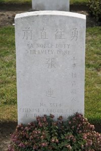 Les Baraques Military Cemetery Sangatte - Chang Lien, 
